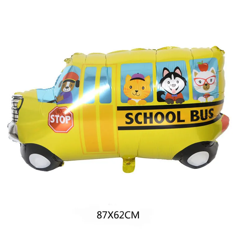 Grande Ônibus Escolar Balões Foil Hélio Balão Decoração de Festa de Aniversário Caminhão Trem Ônibus Balões Crianças Adulto Lutador Anniversaire