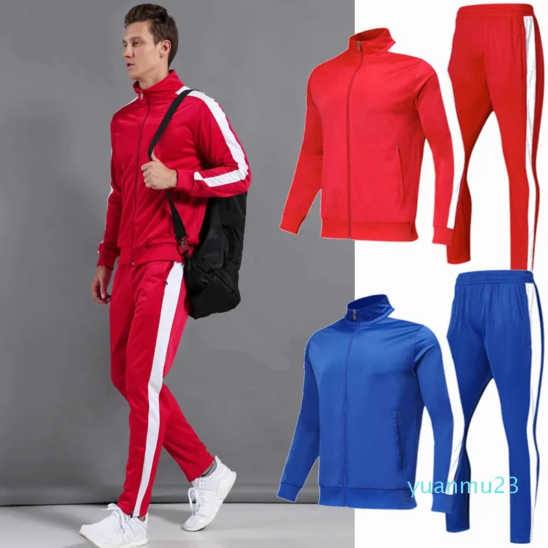 Groothandel-Running Sportswear 2019 Nieuwe Mannen Kinderen Voetbal Joggen Sportkleding Trainingspak Lege Soccer Jerseys Set Workout Kleding Set