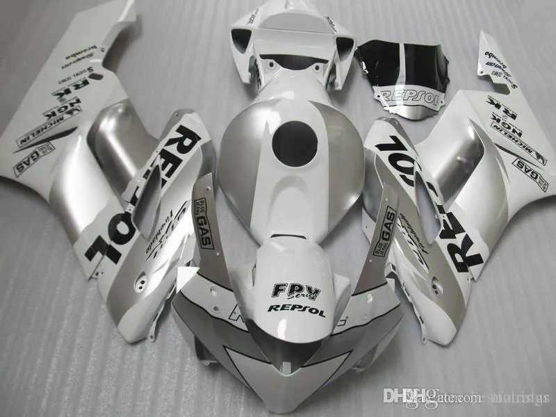 Högkvalitativa Fairings för Honda CBR1000RR 04 05 Silver White Original Mold Fairing Kit CBR 1000 RR 2004 2005 RT59