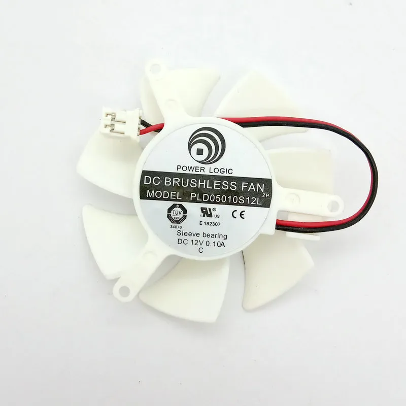 Nieuwe Originele voor Power Logic PLD05010S12L DC12V 0.10A 2 Lijnen Diameter 45mm Pitch 39MM wit voor Grafische videokaart koelventilator