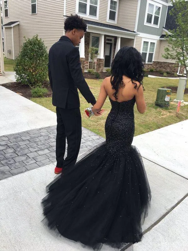 Black mermaid store dress plus size