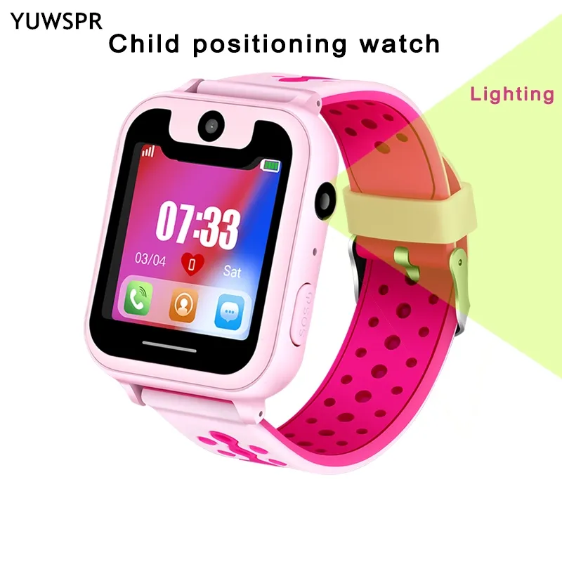 Reloj Inteligente Para Niños Gps Tracker Cámara Táctil Q12 Rosado