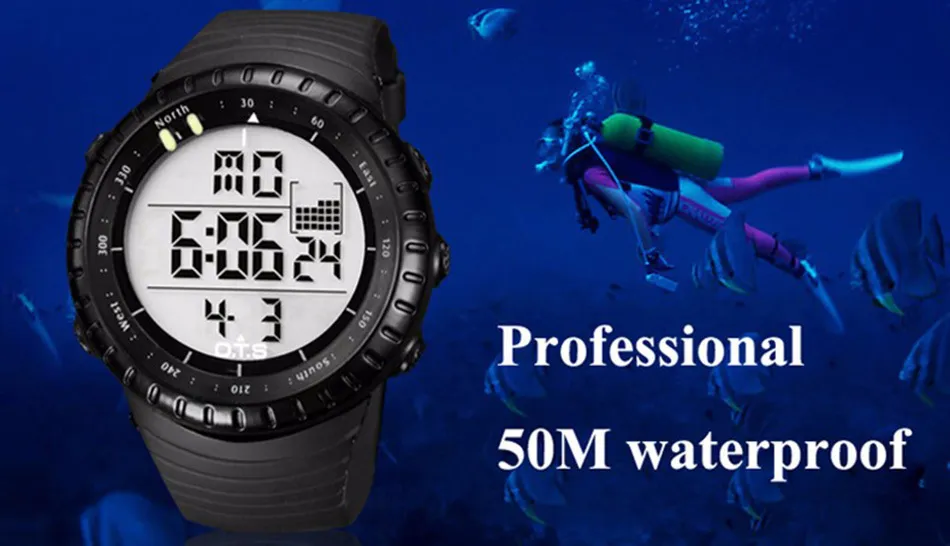 Wholesale A Ots 7005 Mens Watch Digital Sports Dive 50m Waterproof Army