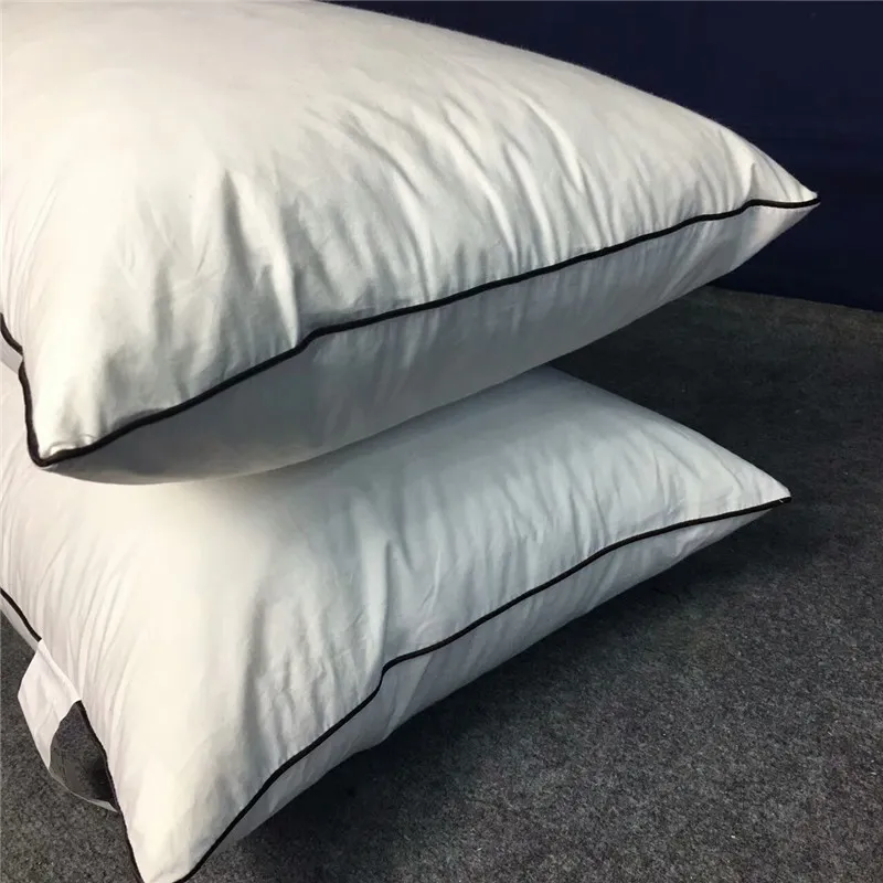 WarmsLiving 100% White Goose Down Feather Pillow Cotton Cover Five Star el Pillow Adult Single T200603253E