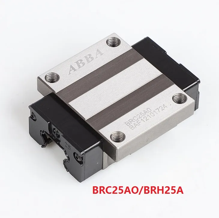 10 stks / partij Originele Taiwan ABBA BRC25AO / BRH25A lineaire flensblokwagen Lineaire railgeleider Lager voor CNC-router Laser Machine