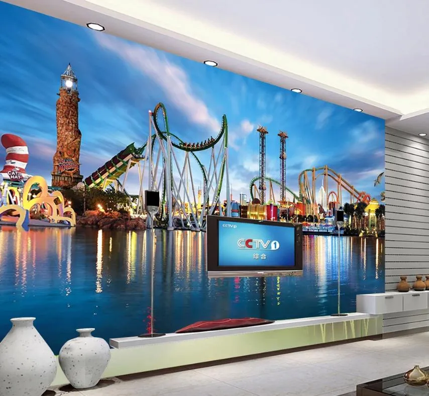 3d Wallpaper Home Decoration Living Room Bedroom Background Wall Sea city architecture Photo Wall Mural