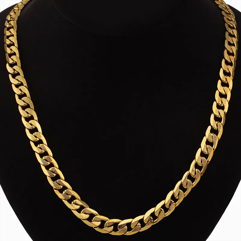 Monili di Hip Hop a lunga catena Chunky Cuban Golden Link collane con spessore di colore dell'oro di acciaio inossidabile del collo catene per Men Jewelry