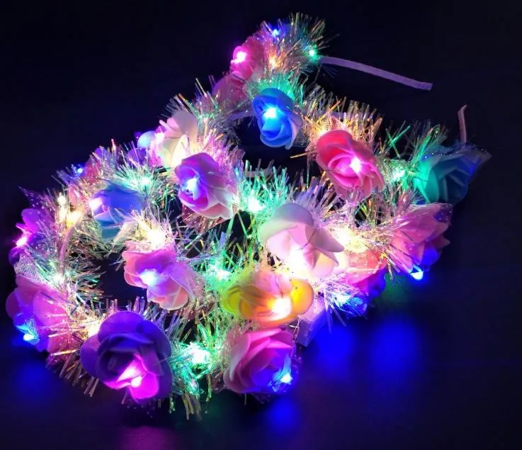 20 Pcs LED Light Up Headband Women Wedding Party Birthday Cosplay Gifts LED Glowing Disco Ball Laser Headand Light Up Crown Tiara  main image 4