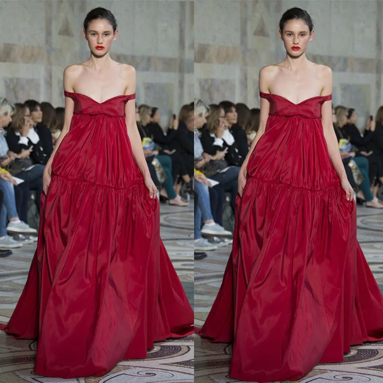 Elie Saab 2020 Hoge Couture Avondjurken Off Shoulder Ruffles Pagenat Celebrity Towns A Line Runway Fashion Prom Dress