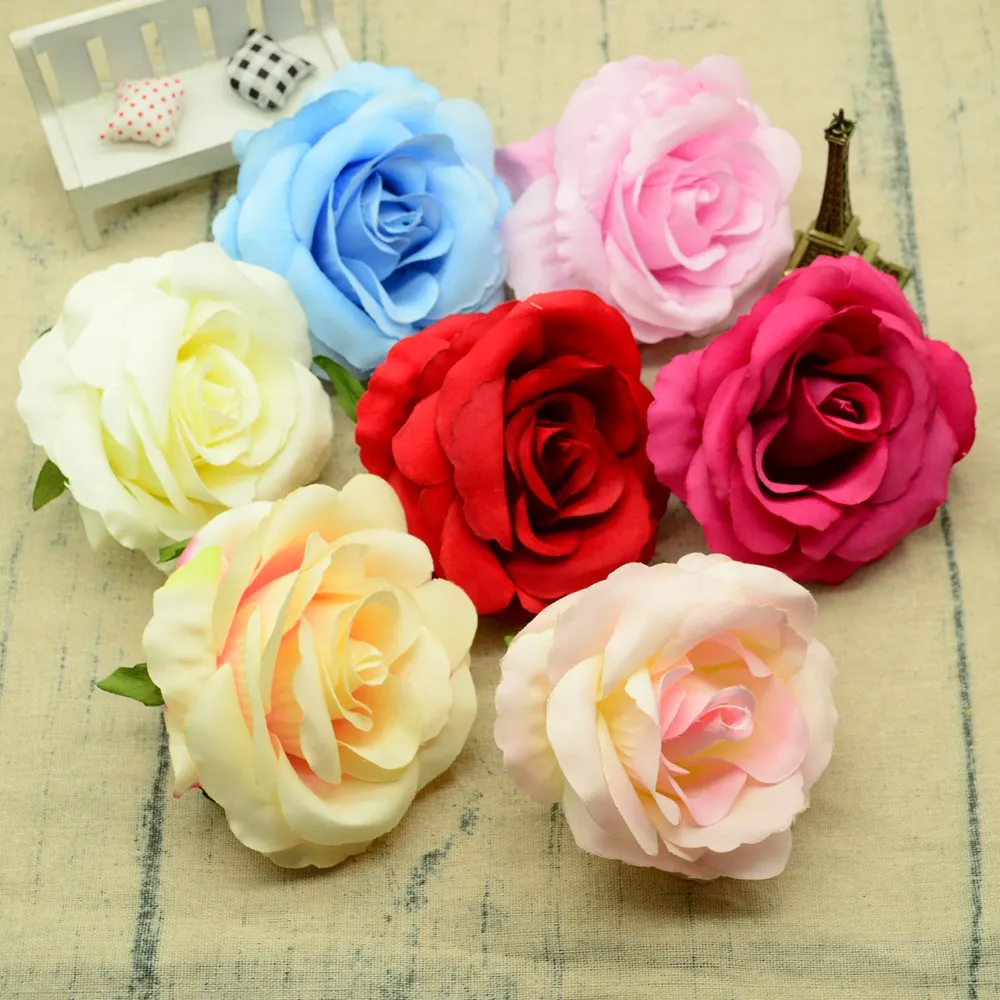 10CM Silk roses wedding home decoration accessories flowers for vases scrapbooking diy bridal clearance cheap artificial flowers