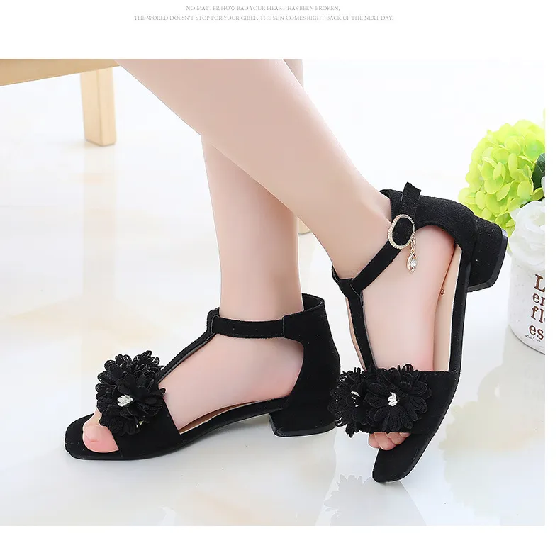 Sandali Di Fiori Estivi Ragazze Sandali Da Spiaggia Con Tallone Alto Scarpe Da Principessa Bambini 3 12 Anni Da 14 66 DHgate