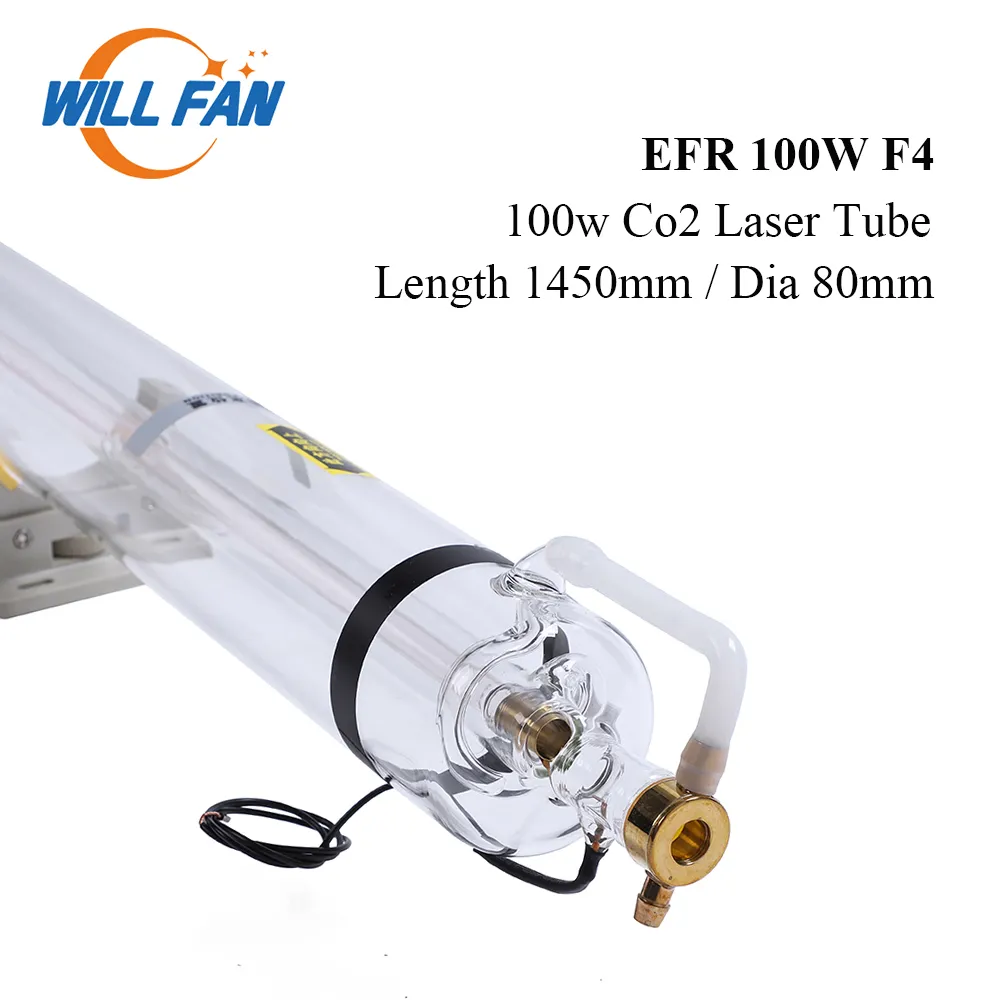 Will Fan 100W EFR F4 Co2 Laser Tube Length 1450mm Diameter 80mm For CNC Laser Engraving Cutter Machine