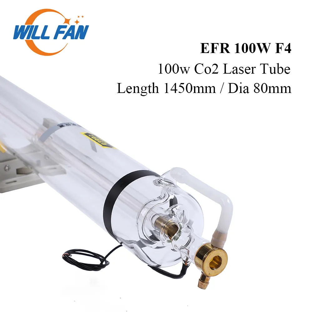 CNC 레이저 조각 커터 기계 용 100W EFR F4 CO2 레이저 튜브 길이 1450mm 직경 80mm 송료