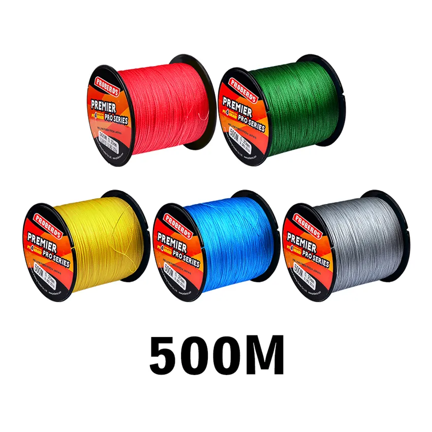 4 Strand Braided PE Fishing Line 500m Length, 10lb 100lb Weight