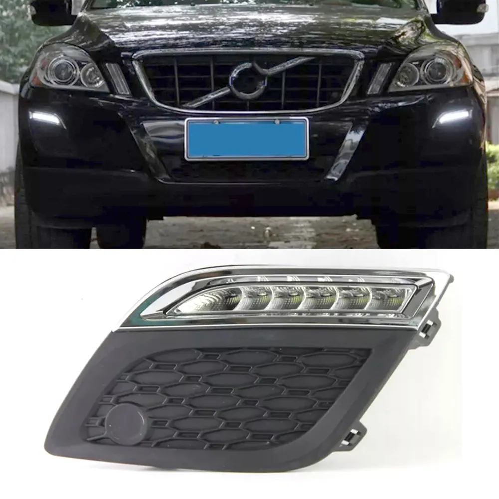 1 Par för Volvo XC60 2011 2012 2013 LED dagtidsljus LED DRL LED Dagsljus med dämpningsfunktion