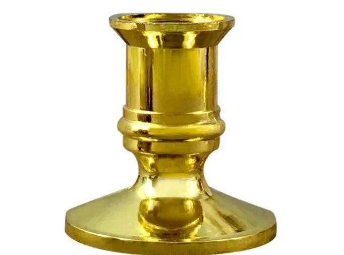 Plastic Gold Plated Candle Base Holder Pillar Candlestick Stand For Electronic Candles Tapers Christmas Party Home Décor