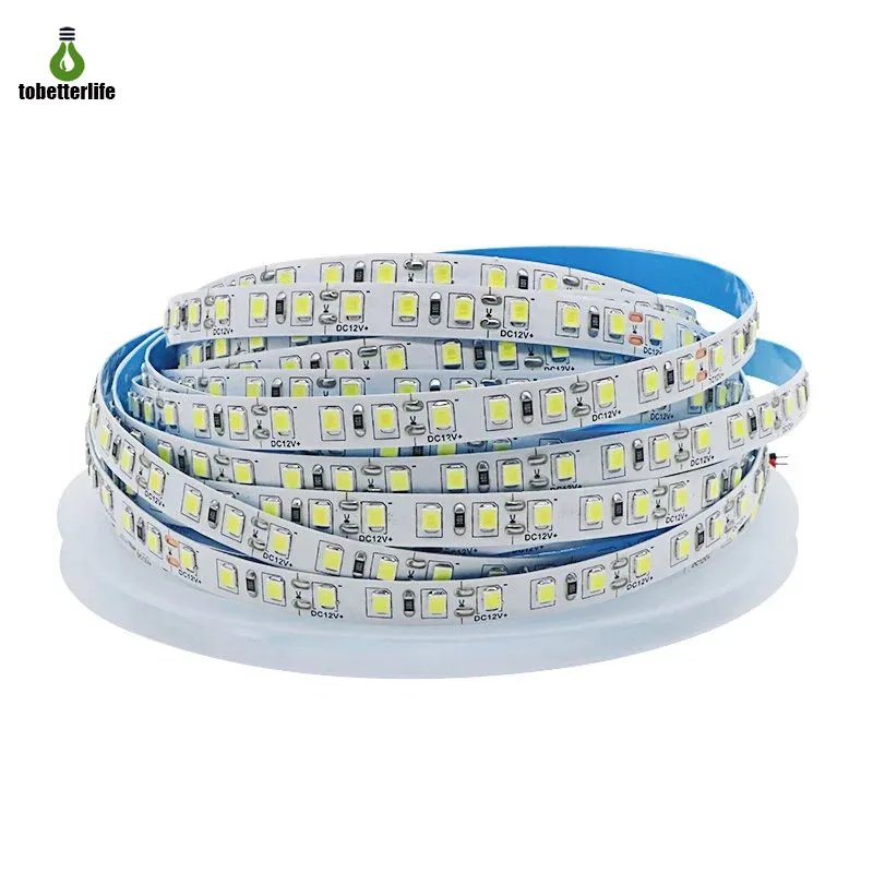 Faixa de luz led de alto brilho 2835, 5m, 120led/m, não à prova d'água, ip20, branco frio, 10000k, azul gelo, r/g/b/y/p