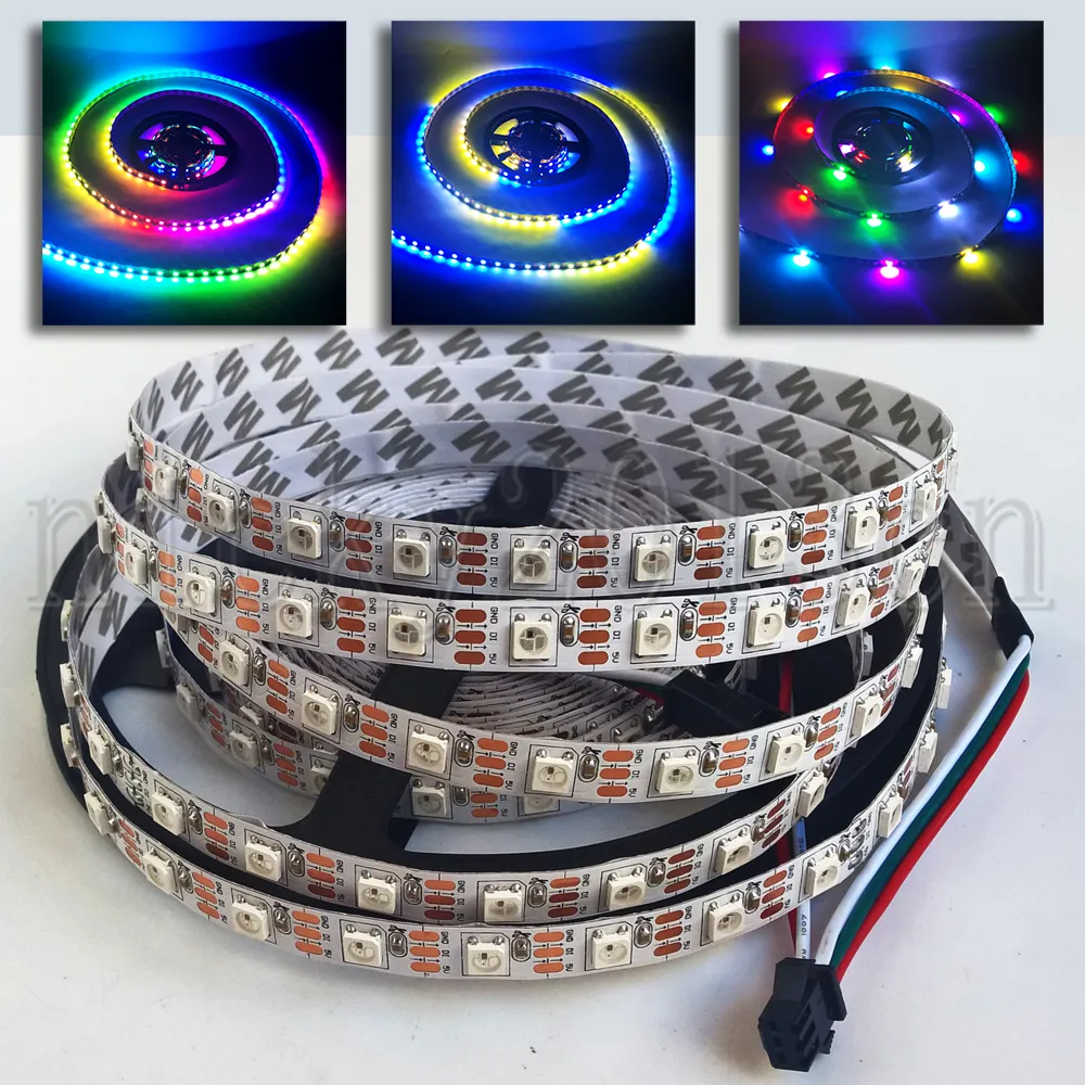 5V WS2812B 5050 RGB LED Pixel Flexible Strip Light Tape 5M 300LEDs Individual Addressable Dream Magic Full Color Change Chasing Non Waterproof Digital