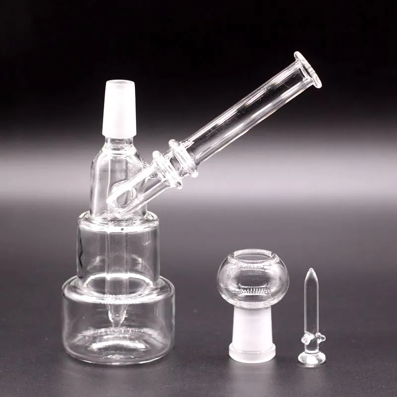 5,5 pouces Mini verre Bong narguilés conduites d'eau avec Quartz Banger clou 25mm XL dessus plat fond épais 14mm sans dôme clou fumer