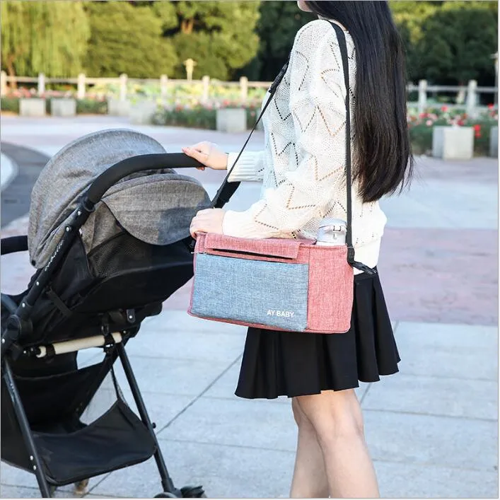 Baby Stroller Organizer Diaper Nappy Bag Mom Cart Carriage Bags Pushchair Hanging Bags Newborn Waterproof Prams Trolley Bags Handbags B4599