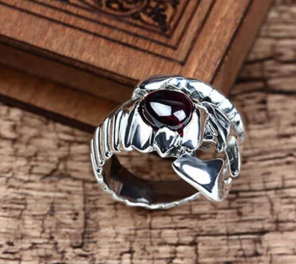 Retro Scorpio Ring Zircon Scorpion Ring for Men, Adjustable
