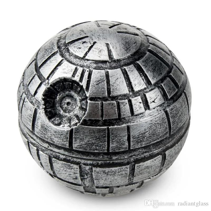 Rökning av slipmaskiner Tillbehör Death Star Tobakslipor 2 tum 3 lager Herb Pokeball Grinder runt aluminium