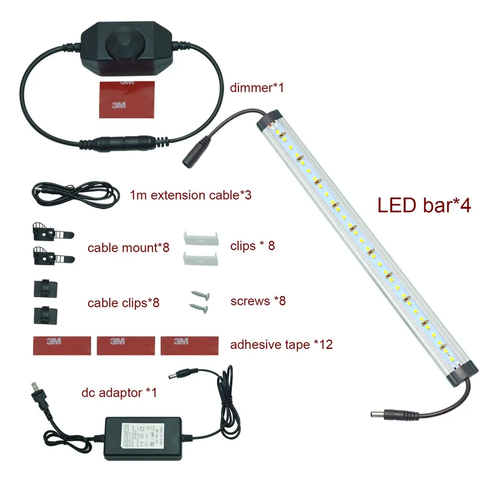 Remote Control LED Lights Under Cabinet Lighting Bar Wireless Portable LED  6pack