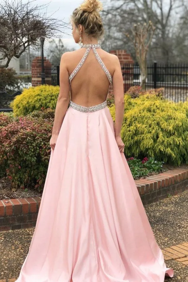 halter neck prom dress