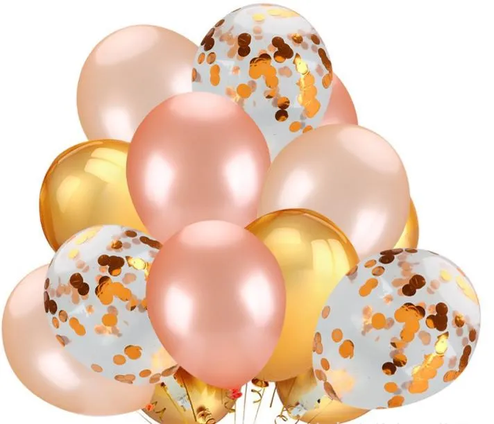 Amazon Gorąca Sprzedaż Rose Gold Cekiny Balls Confetti Balony Urodziny Decor Party 18 cali Papierowe Konfetti Balony