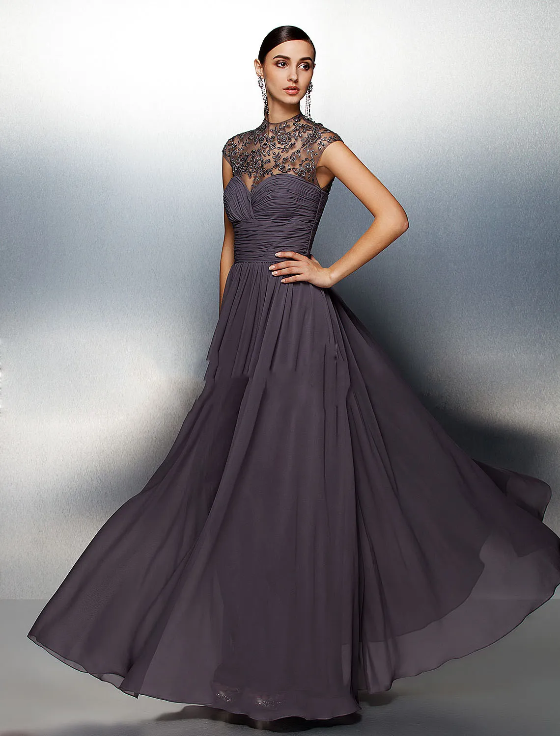 slim fit dress slacks High Neck Sleeveless Maxi White Dress With Removable Cuffs  HAREM's Brides
