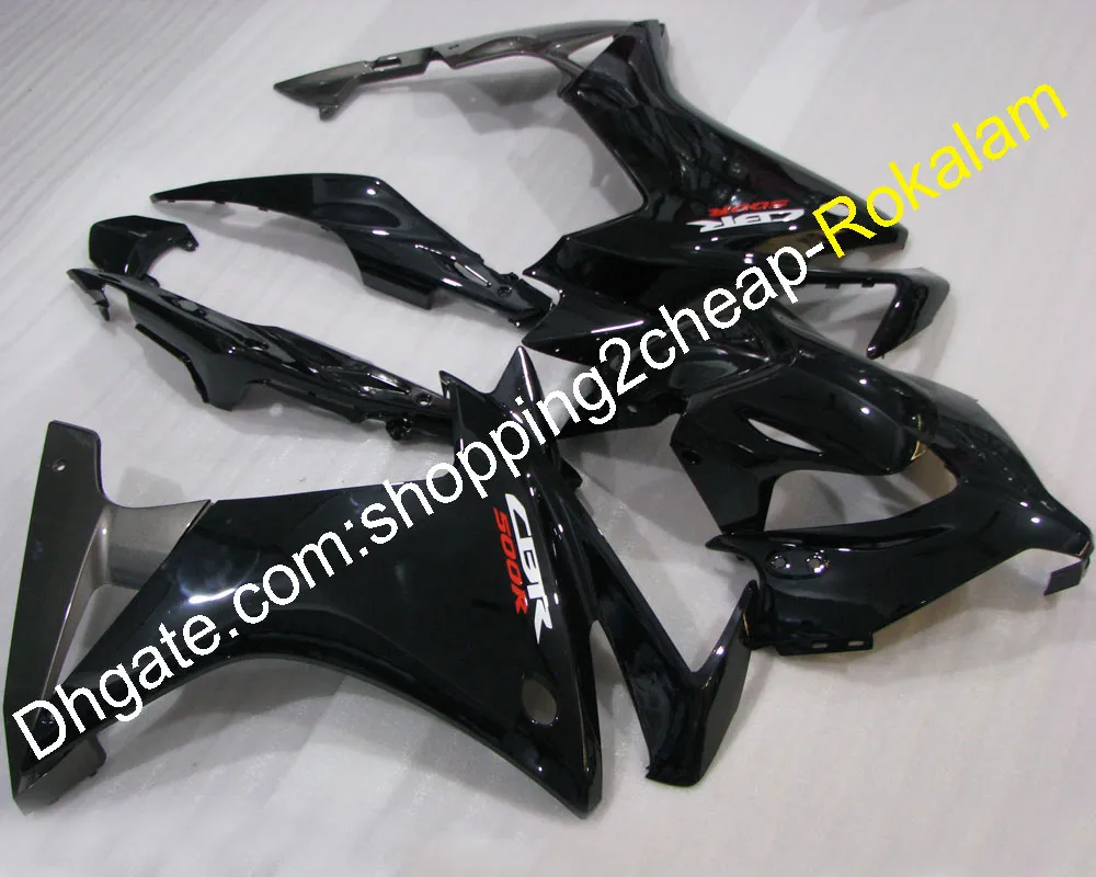 Fairings Kit For Honda Motorbike Parts CBR500R 2013 2014 2015 CBR 500R 13 14 15 مجموعة من الدراجات النارية السوداء (حقن صب)
