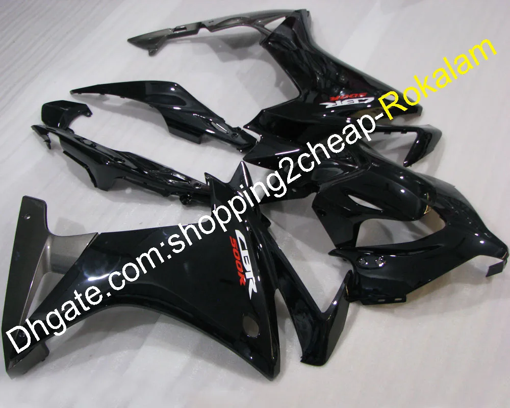 Fairings Kit för Honda Motorbike delar CBR500R 2013 2014 2015 CBR 500R 13 14 15 Svart motorcykel Fairing Set (formsprutning)