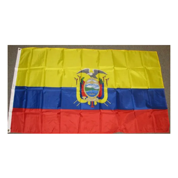 Bandiera ecuadoriana da 3x5ft, banner e bandiere per interni per esterni di stampa nazionale, da produttore professionista, spedizione gratuita