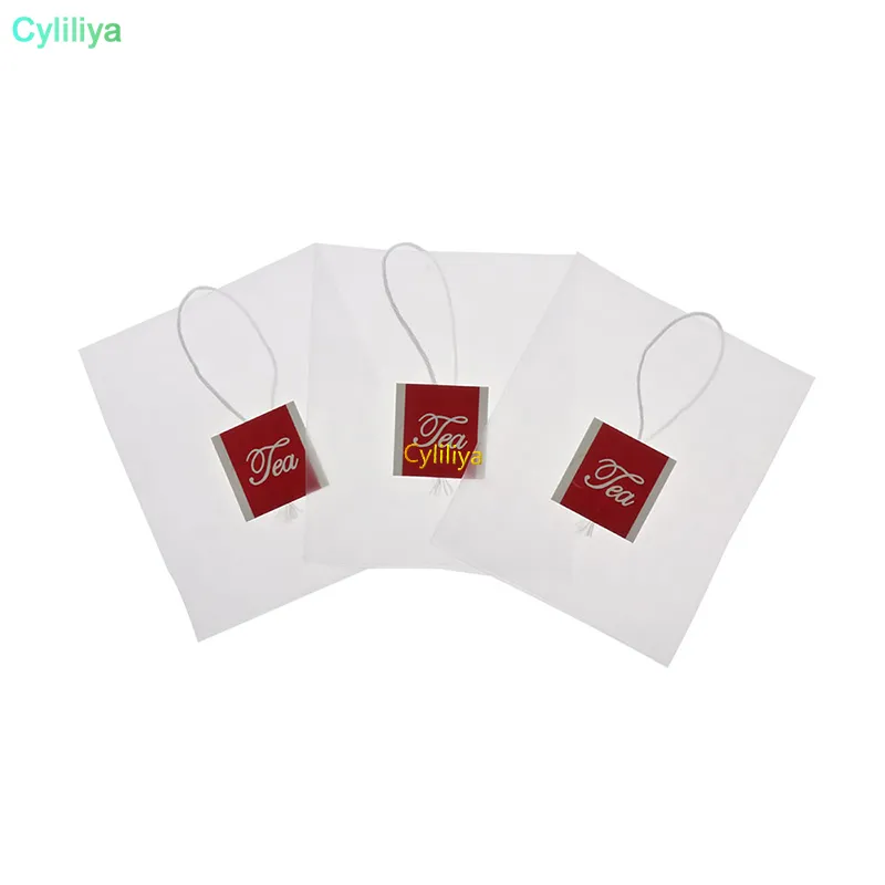 Transparent Tea Tag Premium Empty Pyramid Tea Bags with String & Label - Transparent Nylon ...