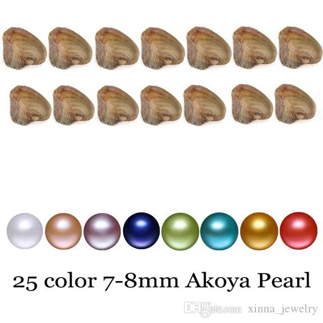 Akoya 7-8mm Yuvarlak İnci Çeşitlilik İyi Renk Aşk İstek İnci Tatlı Su İstiridye Bireysel Vakum Paketi Moda Trend Hediye Sürpriz