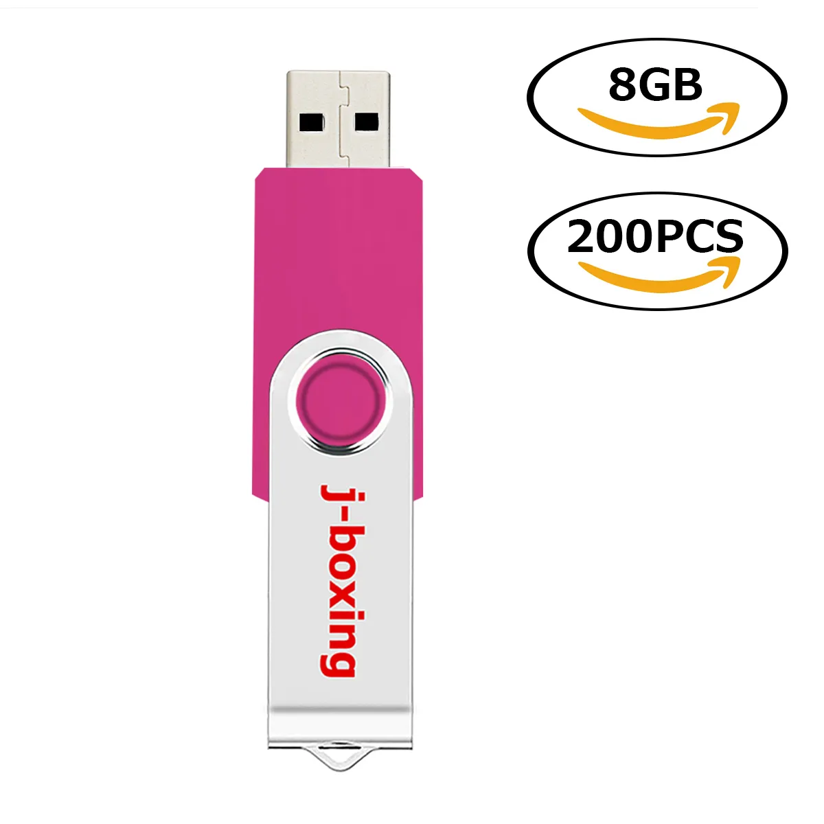 j_boxing Rosa 200X Chiavette USB da 8 GB Chiavette Flash Pieghevoli Memory Stick Penna USB per Computer Portatile MacBook Indicatore LED