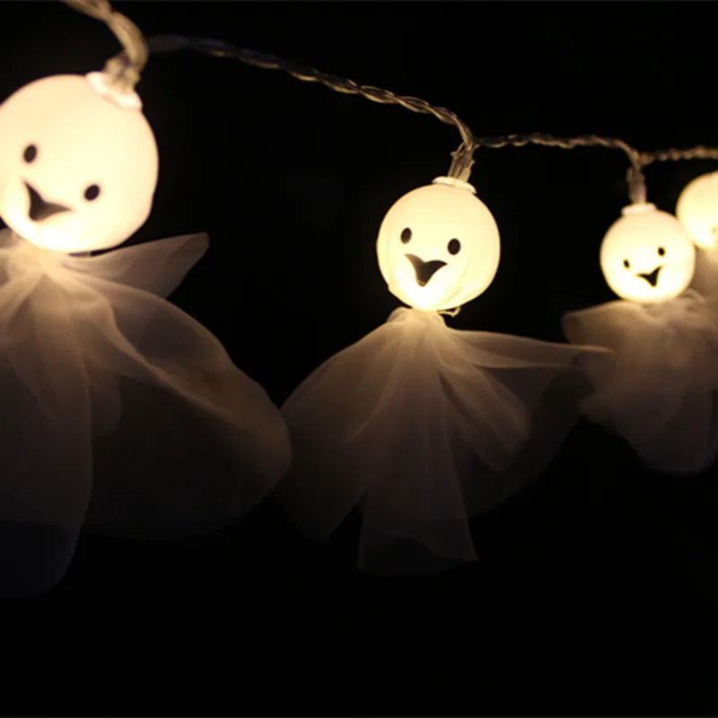 Caras de bebé de Halloween Muñecas Luces fantasma Lámpara de cadena Decoración de fiesta navideña Luz de cadena Con pilas Decoraciones de Halloween JK1909XB