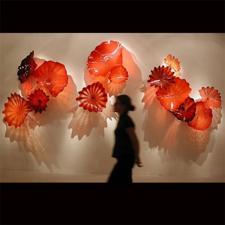 Big Sale Murano Glass Wall Plates Lamps Chihuly Style Modern Art Decor