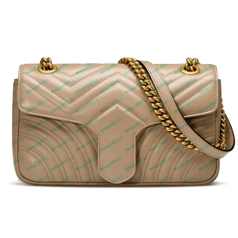 Handbags Purses Women Tote Bags Chain ShoulderBags Serial Number Leather Classic Fashion Style Handbag Purse 22/26cm