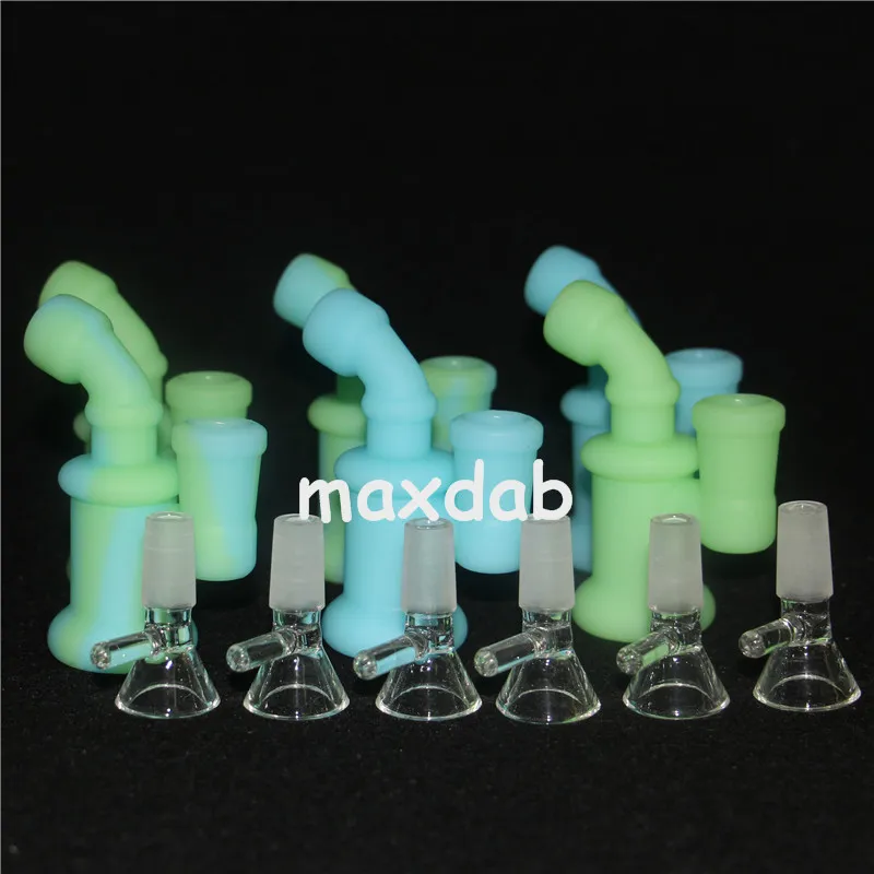 Toptan Dab Bongs Kavanoz Su Borusu Silikon Yağı Davul Rigs Silikon Borular Bisbler Mini Bong Dabber Araçları