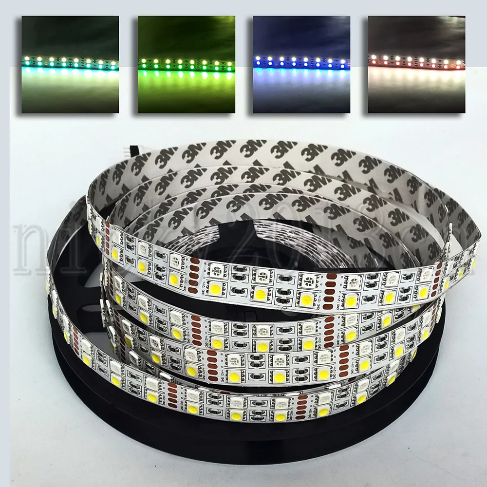 12V 5050 RGBW RGBWW CCT LED elastyczny taśma o lekkiej taśmy 5m 600teds Non Waterproof Indoor Double Row 120leds / M ChangingRGB + biały ciepły