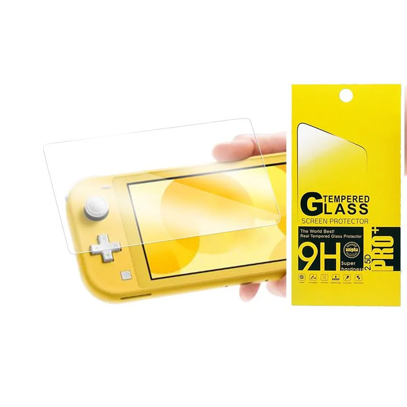 Para Nintendo Switch Lite 9H Vidrio templado HD Protector de pantalla de vidrio antiarañazos 100pcs / lot en paquete minorista