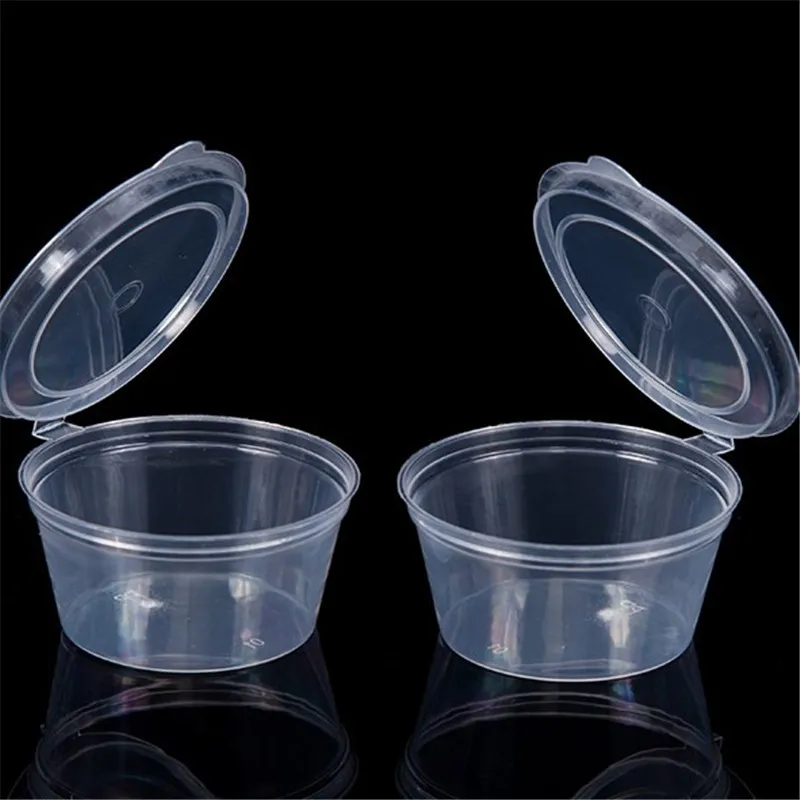 Storage Box Case Disposable Plastic Sauce Cup With Lid Takeaway Sauce Cup Containers Kitchen Organizer yq00686