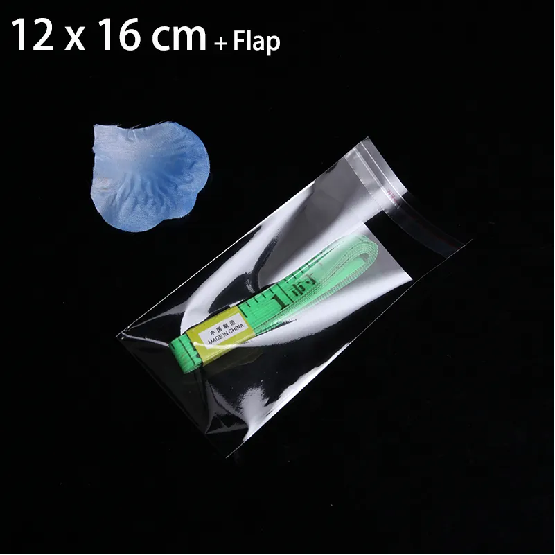 200pcs 12 x 16cm Self Adhesive Seal Jewelry Packaging Bags Transparent Small Plastic Bag For Snack Packing Clear Cellophane Bag