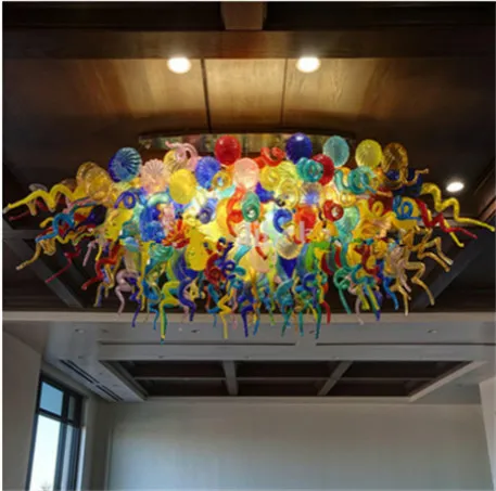 Modern Colors Lamp Energy Saving Hand Blown Chandelier Murano Glass Designs for Hotel Decor