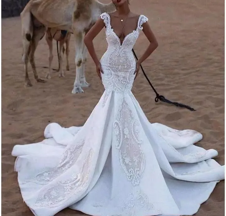 Mermaid wedding dress beach on sale
