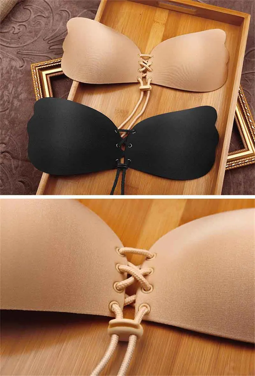 Women Push Up Bra Strapless Backless Self Adhesive Gel Cover Butterfly Wing Invisible  Bras Nipple Cover Breast Pad 4 Size From 1,34 €