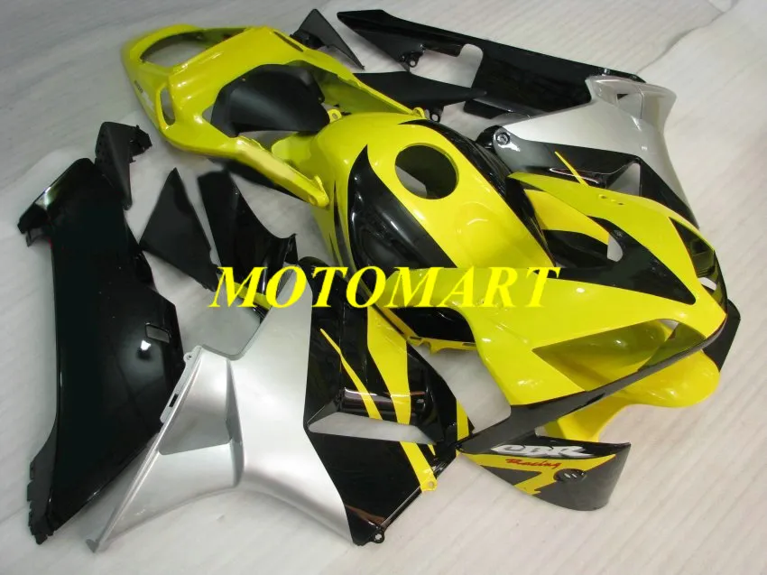 Motorcykel Fairing Kit för Honda CBR600RR CBR 600RR 2003 2004 CBR 600F5 CBR600 03 04 Gula Silver Black Fairings Set + Gifts HM28