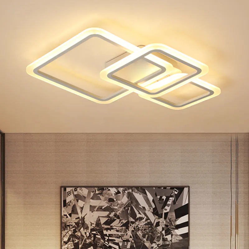 Maschere acriliche Lampadari moderni a led per soggiorno camera da letto Casa dicembre lustre plafonnier Lampadario bianco illuminazione Avize Luminarine