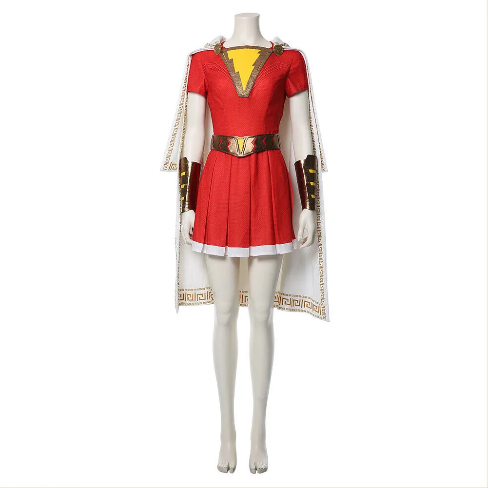 Shazam Mary Batson Cosplay Costume Light-up flashing LEDドレスフルセット299K